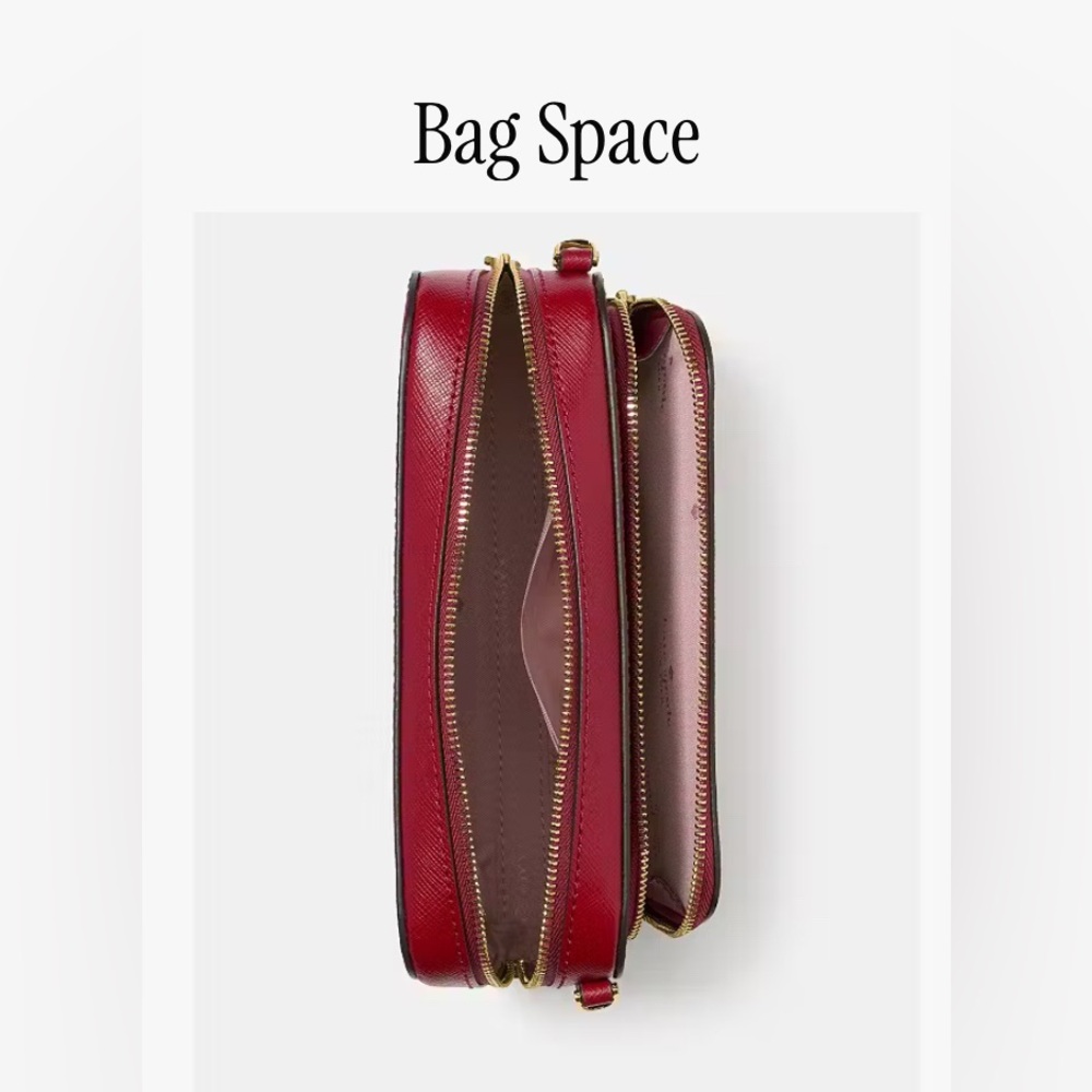 Kate Spade Staci Mini Dual Zip Around Crossbody Red Jam - Picture 16 of 16